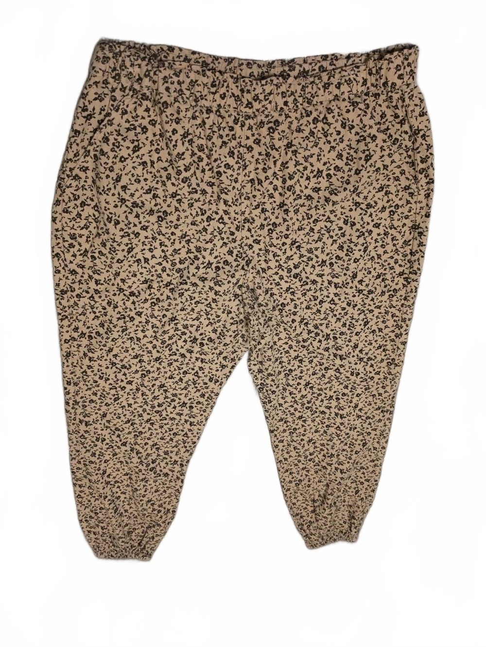 Daytrip Women's Beige Floral Print Elastic Waist Pants